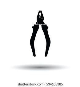Pliers tool icon. White background with shadow design. Vector illustration.