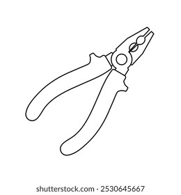 Pliers tool line icon. Vector Illustration.