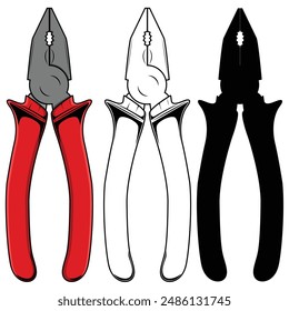 Zange Werkzeug Vektorillustration. MECHANISCHES REPARATURWERKZEUG ODER SCHREINERWERKZEUG 