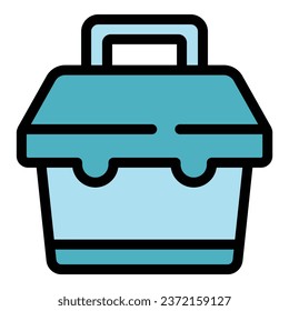 Pliers toolbox icon outline vector. Tool kit. Repair carpenter color flat