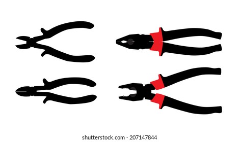 Pliers Tools. Isolated on White Bacground. Vector Illustration. EPS10