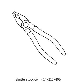 pliers tools outline vector icon 