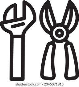 Pliers Tools Wrench Outline Icon