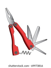 Pliers with Various Tools Attached