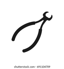pliers Vector black icon on white background.