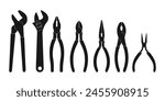 pliers vector black illustration handyman tools