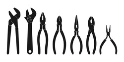 pliers vector black illustration handyman tools