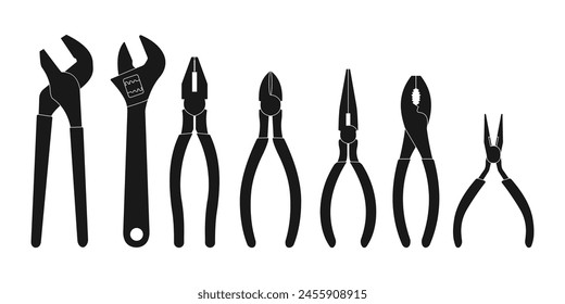 pliers vector black illustration handyman tools