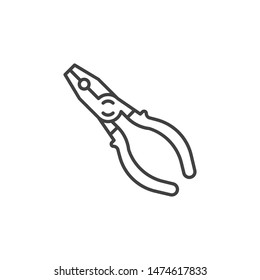 Pliers vector concept icon or sign in outline style