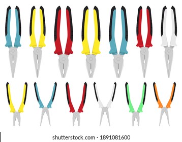 Ilustración de diseño vectorial Pliers aislada en fondo blanco