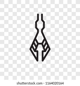 Pliers vector icon isolated on transparent background, Pliers logo concept