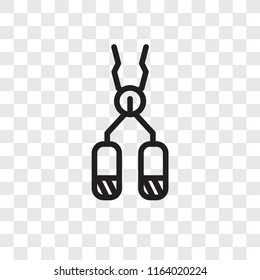 Pliers vector icon isolated on transparent background, Pliers logo concept