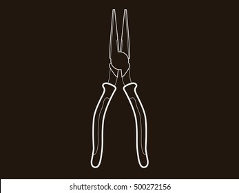 Pliers vector icon outlines