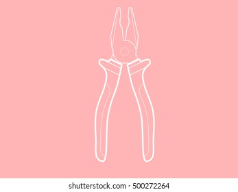 Pliers vector icon outlines