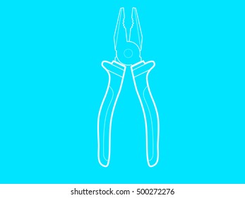 Pliers vector icon outlines