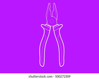 Pliers vector icon outlines