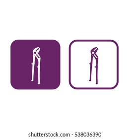 Pliers vector icon. Purple and white