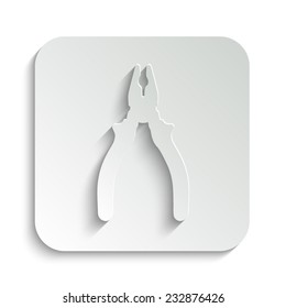 pliers  - vector icon with shadow on a grey button