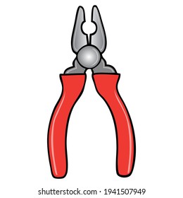 pliers vector illustration,
isolated on white background.top view