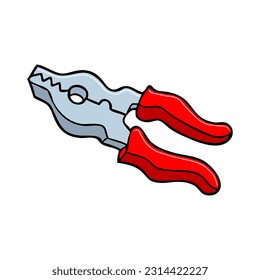 ilustración vectorial de alicates, aislado en fondo blanco, vista superior