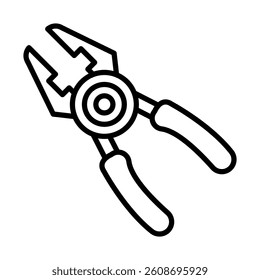 Pliers Vector Line Icon Design