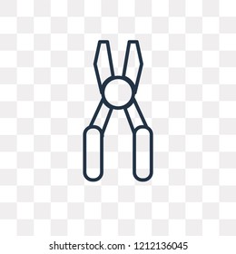 Pliers vector outline icon isolated on transparent background, high quality linear Pliers transparency concept can be used web and mobile