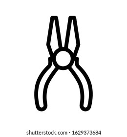 pliers vector thin line icon