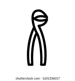 pliers vector thin line icon 