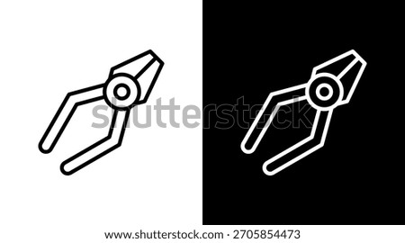 Pliers White Icon Set Design