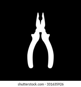 pliers - white vector icon