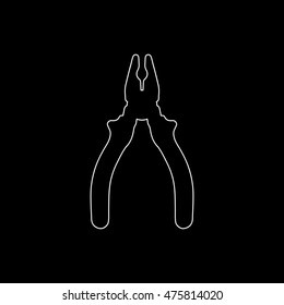 pliers -  white vector icon