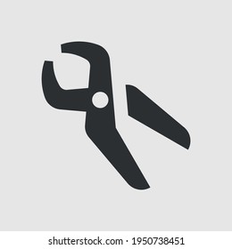 Pliers o cortadores de alambre. Icono de vector simple