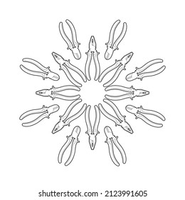 pliers work tool. locksmith cutters - vector illustration. snowflake tongs. repair tool