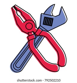 pliers and wrench tool equipment support