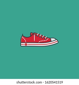 Plimsoll shoe or sneaker vector illustration for Plimsoll Day on February10. Footwear color symbol.