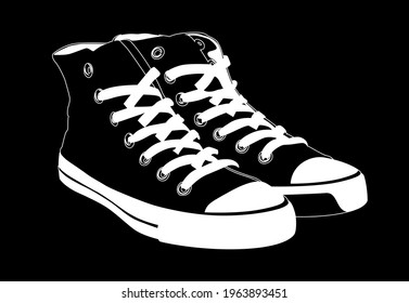 plimsoll shoe white on black background