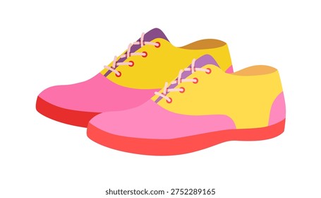 Plimsoll sneaker shoe flat pair. Comfortable light footwear for city walk, school outfit, relaxed style man woman unisex. Technical fashion illustration, CAD mockup, soft vector isolated modern style.