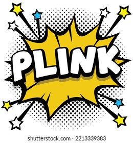 plink Pop art comic speech bubbles book sound effects