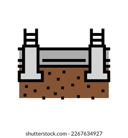 plinth beam building house color icon vector. plinth beam building house sign. isolated symbol illustration