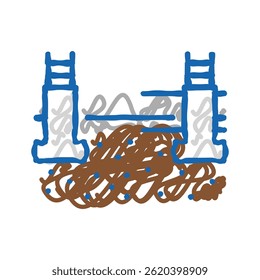 plinth beam building house doodle icon sketch vector. plinth beam building house sign. isolated symbol illustration