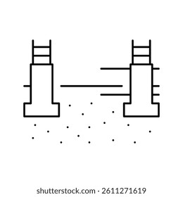 plinth beam building house line icon vector. plinth beam building house sign. isolated contour symbol black illustration