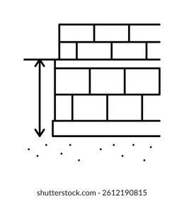 plinth level building house line icon vector. plinth level building house sign. isolated contour symbol black illustration
