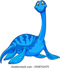 A pliosaurus dinosaur cartoon character illustration