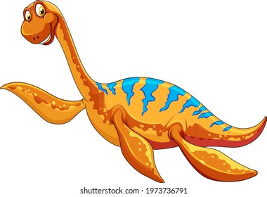 A pliosaurus dinosaur cartoon character illustration