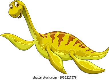 A pliosaurus dinosaur cartoon character illustration