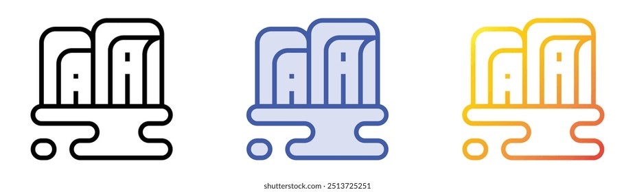 plitvice lake icon. Linear, Blue Fill and Gradient Style Design Isolated On White Background