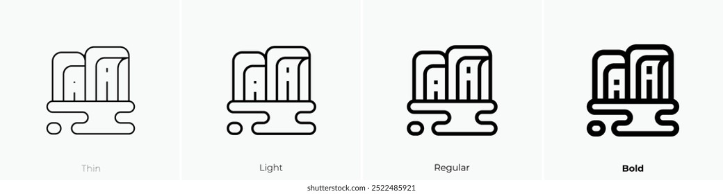 plitvice lake icon. Thin, Light Regular And Bold style design isolated on white background