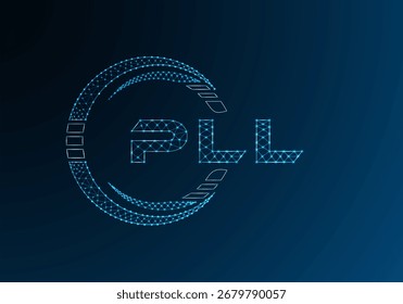 PLL diseño de Vector de logotipo de letra de polietileno baja. PLL diseño de logotipo de poliéster inferior. Logotipo de poliéster bajo.