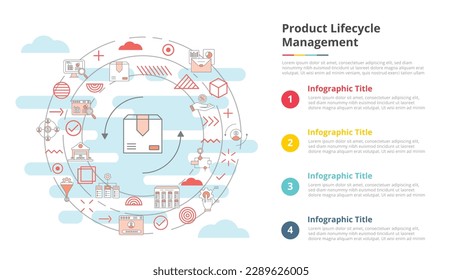 plm concept for infographic template banner with four point list information