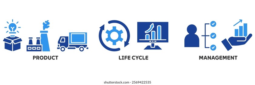 PLM icon set illustration concept with icon of product, life cycle, management